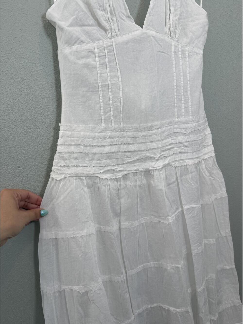 A-list by Wrapper 100% Cotton White Halter Summer Dress - Women's small - Picture 4 of 8